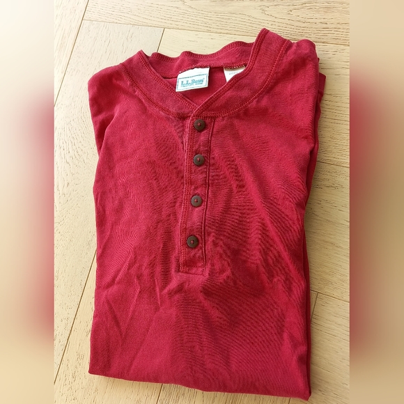 US made L.L.Bean short sleeve Henley shirt Men's M - Picture 9 of 10